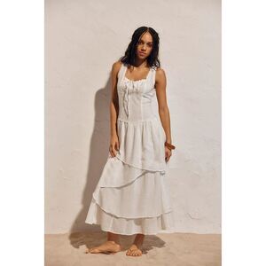 Free People In My Dreams Midi Dress Smocked Asymmetrical Tiered XS NEW 285304